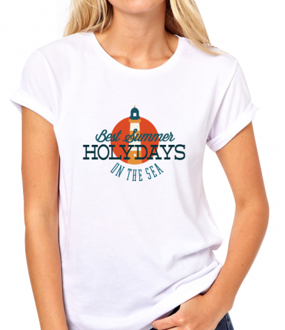 เสื้อคอกลม Best summer on the sea T-shirt